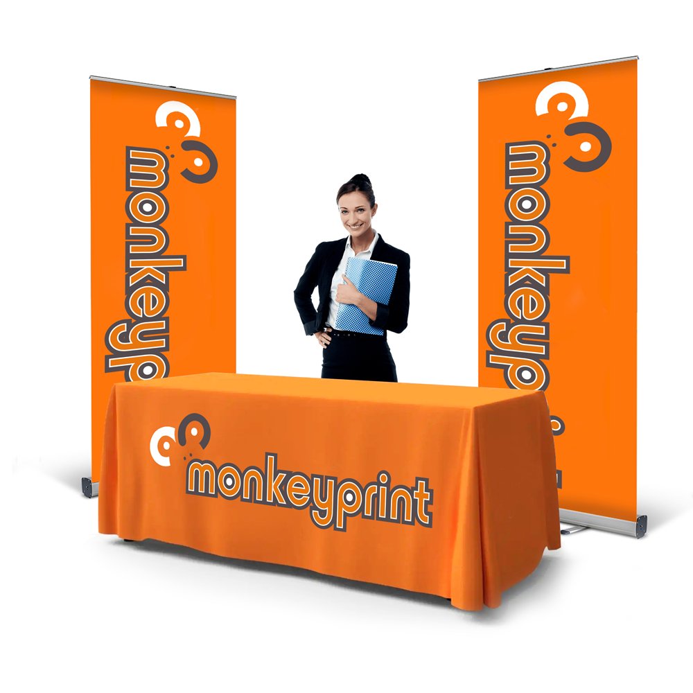 Tablecloth & roller banner bundle - monkey-print.com