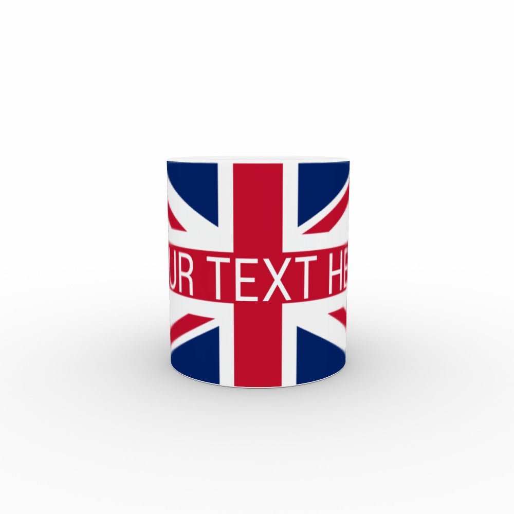 Union Jack flag mug - personalised text - monkey-print.com