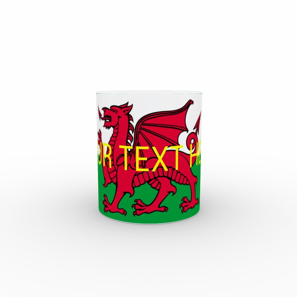 Wales flag mug - personalised text - monkey-print.com