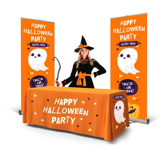 Tablecloth & roller banner bundle - monkey - print.com