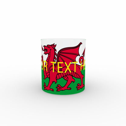 Wales flag mug - personalised text - monkey-print.com