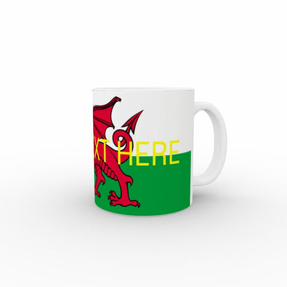 Wales flag mug - personalised text - monkey-print.com