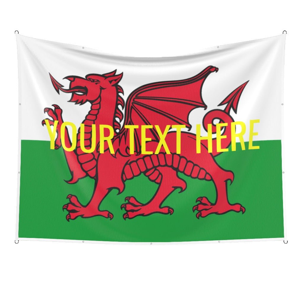 Wales flag - personalised text - monkey-print.com