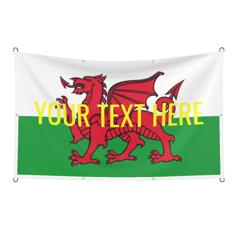 Wales flag - personalised text - monkey-print.com